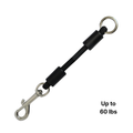 Jerk-Ease® Medium bungee dog leash extension in black — shock absorber for dogs 21–60 lbs